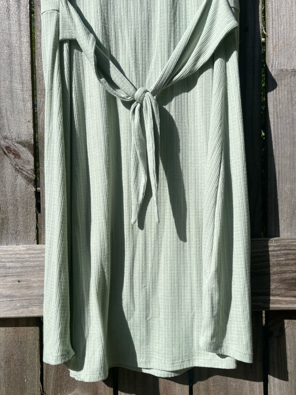 Greige Sz L Sleeveless Sage Tie-Front Midi Dress - Picture 3 of 13
